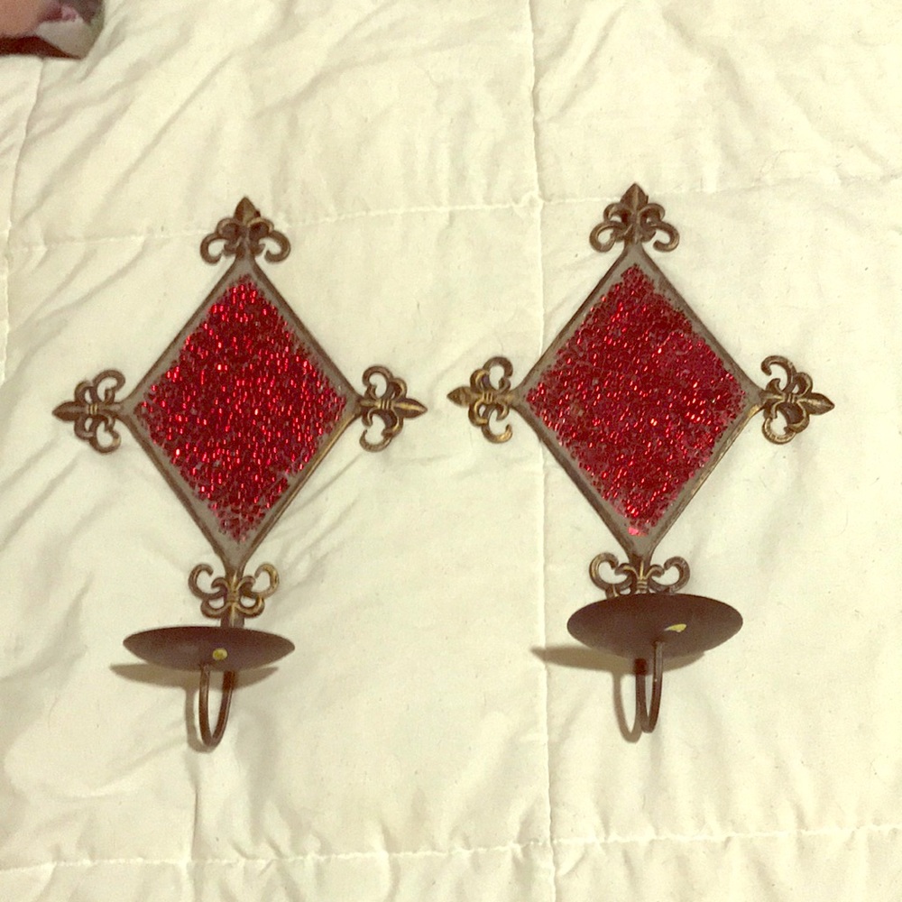 2 wall candle holders
